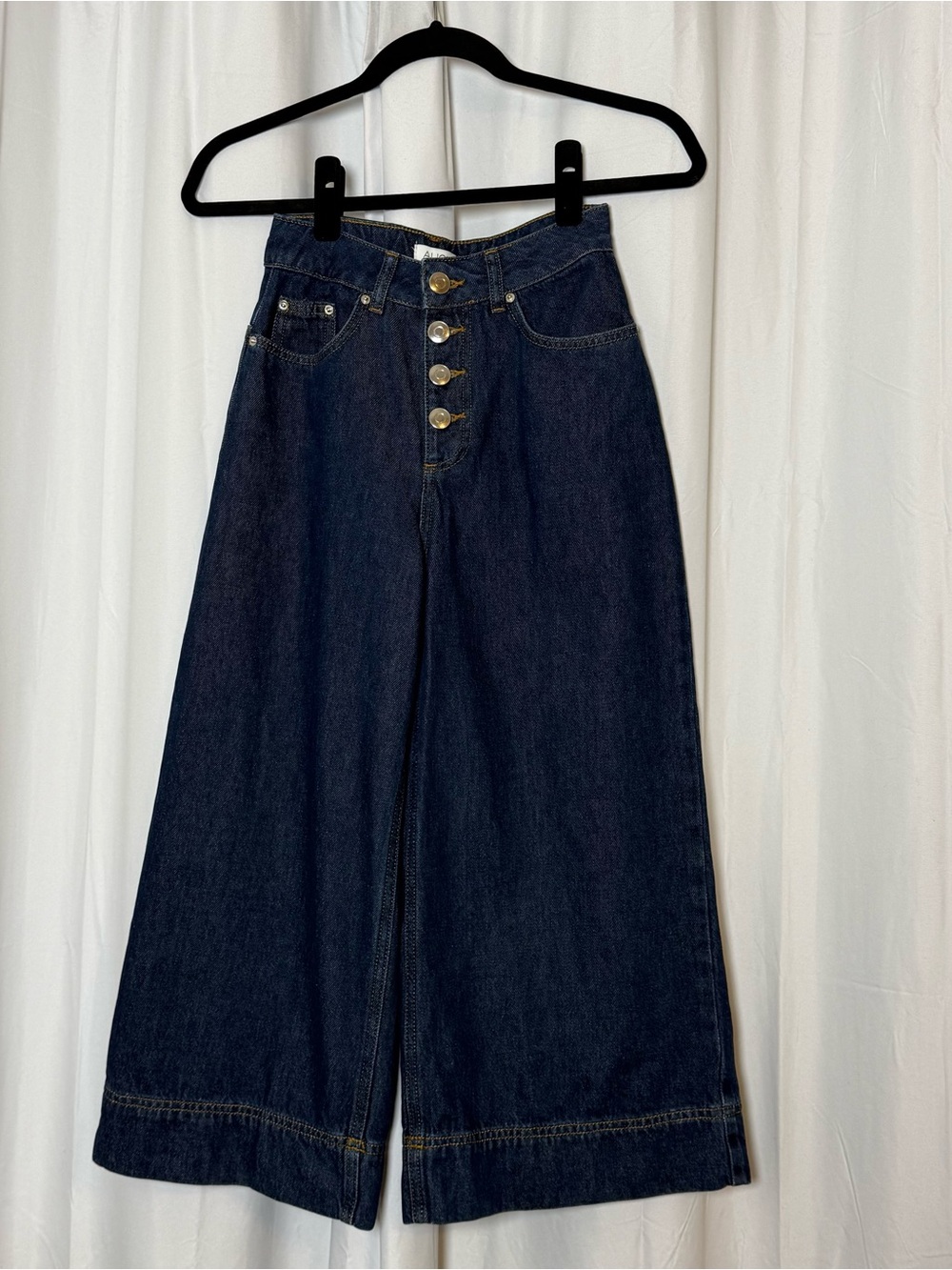 Aligne Miles Denim Culotte Jeans Dark Wash Wide Leg Size 24 NWT - Picture 2 of 14